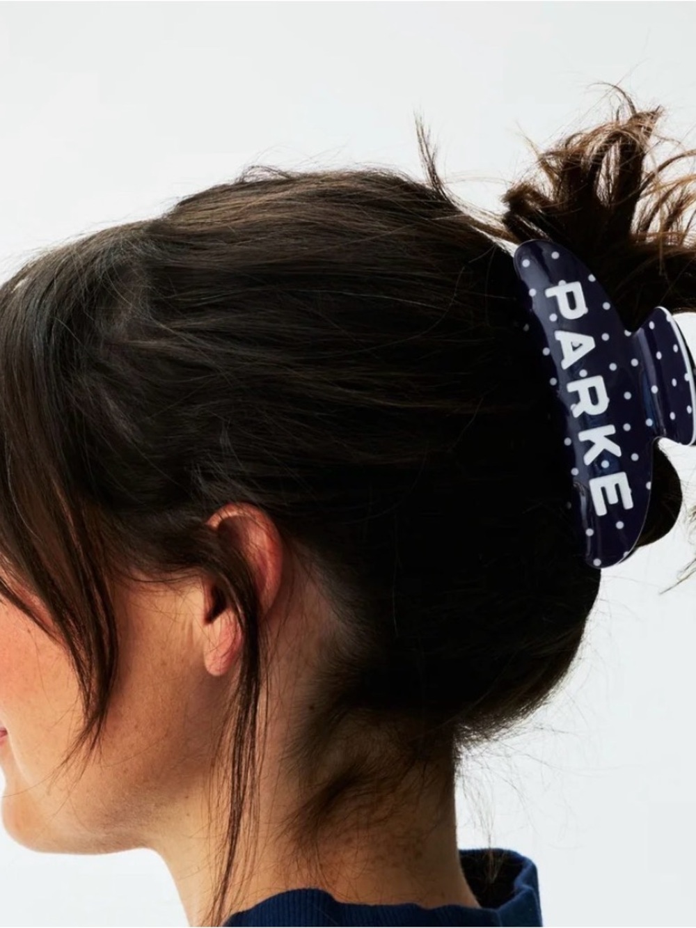 Parke Claw Clip Polka Dots Demin Hair Clip Brand New